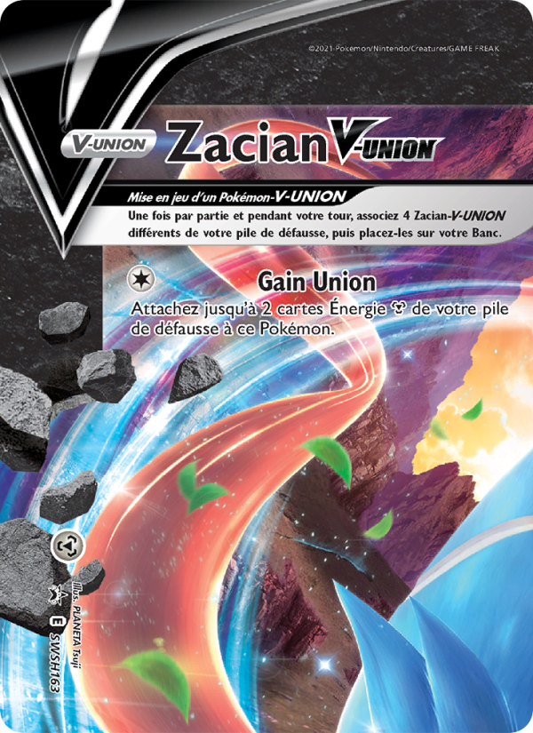 Zacian V-UNION SWSH163 — Sword & Shield Promos (French Pokémon TCG card)