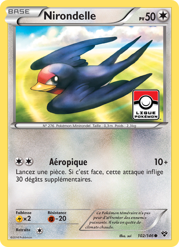 Nirondelle 102 — XY (French Pokémon TCG card)