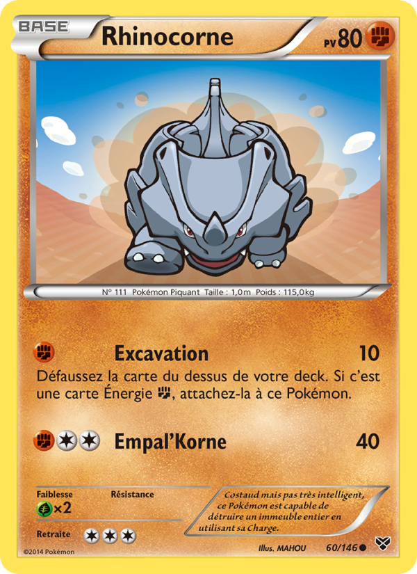 Rhinocorne 60 — XY (French Pokémon TCG card)