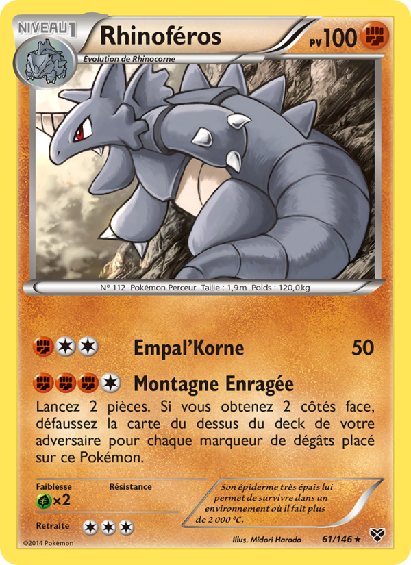 Rhinoféros 61 — XY (French Pokémon TCG card)