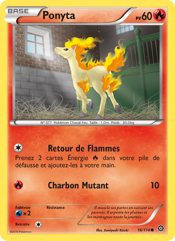 Ponyta 16 — Steam Siege (French Pokémon TCG card)