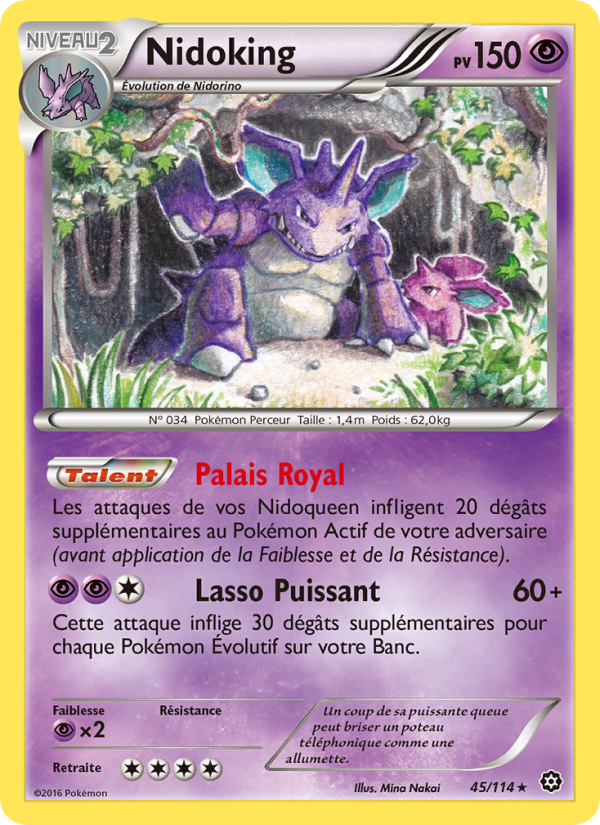 Nidoking 45 — Steam Siege (French Pokémon TCG card)