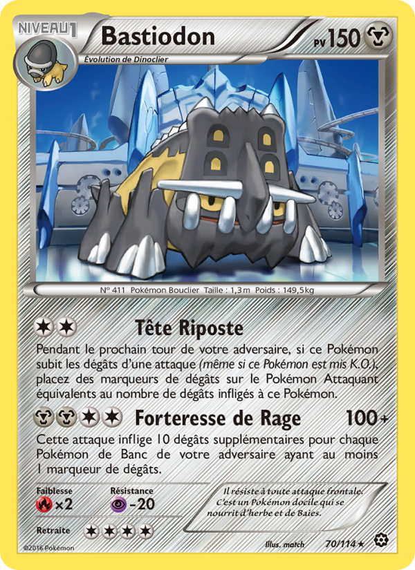 Bastiodon 70 — Steam Siege (French Pokémon TCG card)
