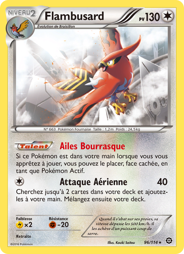Flambusard 96 — Steam Siege (French Pokémon TCG card)