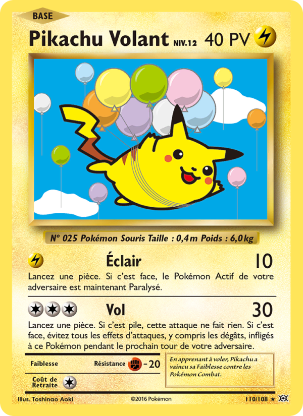 Pikachu Volant 110 — Evolutions (French Pokémon TCG card)