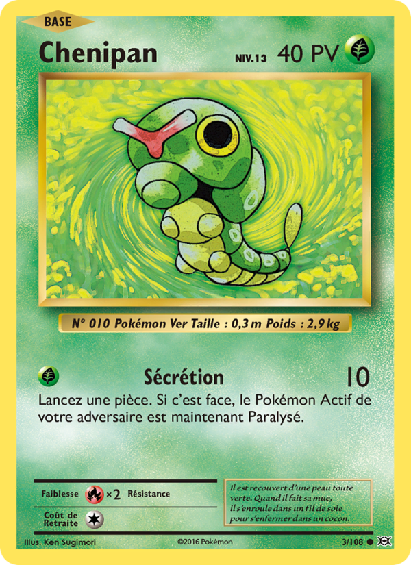 Chenipan 3 — Evolutions (French Pokémon TCG card)