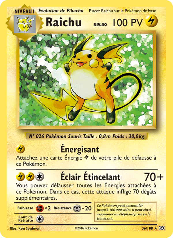 Raichu 36 — Evolutions (French Pokémon TCG card)