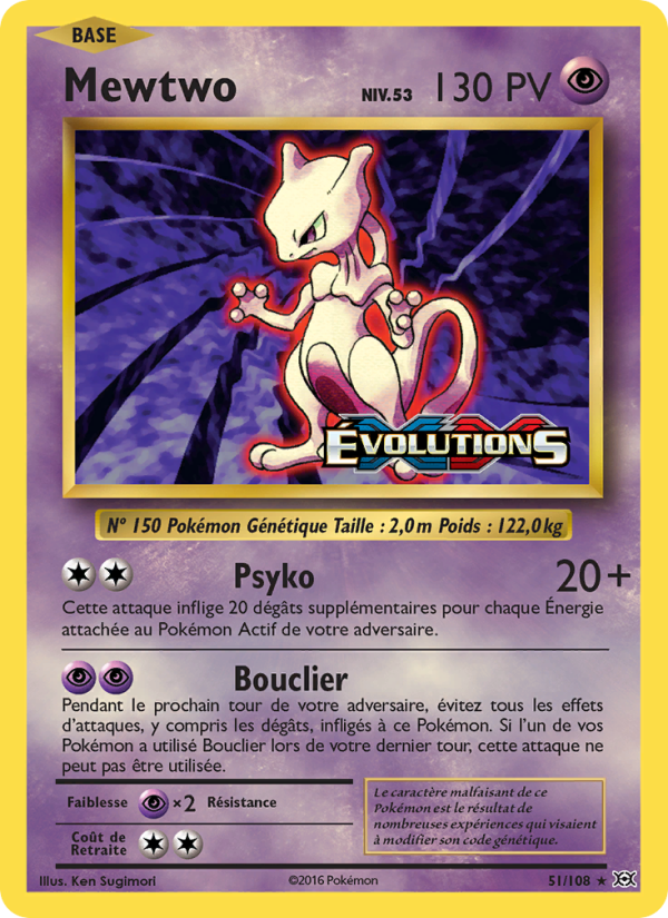 Mewtwo 51 — Evolutions (French Pokémon TCG card)