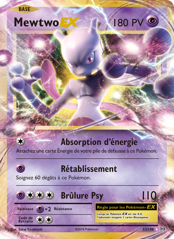 Mewtwo EX 52 — Evolutions (French Pokémon TCG card)