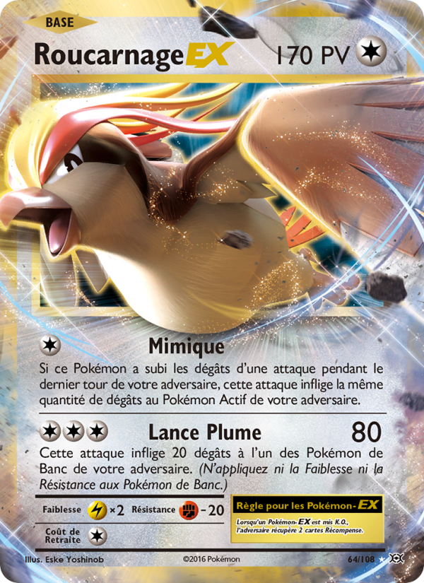 Roucarnage EX 64 — Evolutions (French Pokémon TCG card)