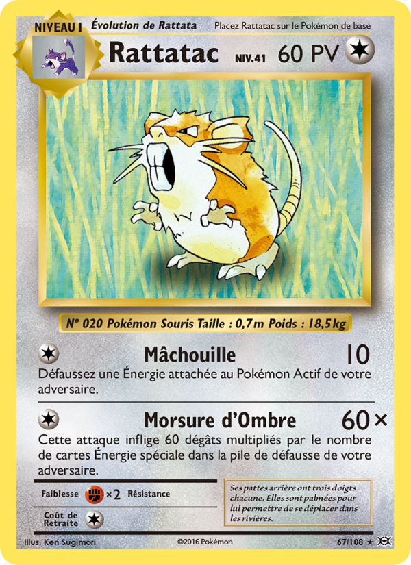 Rattatac 67 — Evolutions (French Pokémon TCG card)