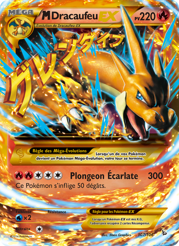 M-Dracaufeu EX 107 — Flashfire (French Pokémon TCG card)
