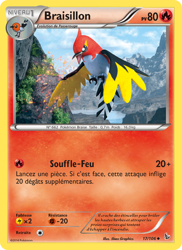Braisillon 17 — Flashfire (French Pokémon TCG card)