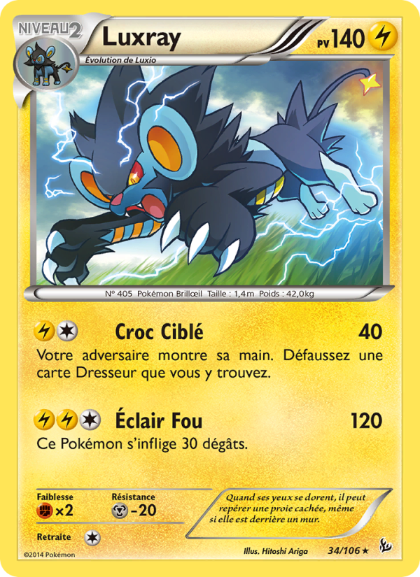 Luxray 34 — Flashfire (French Pokémon TCG card)