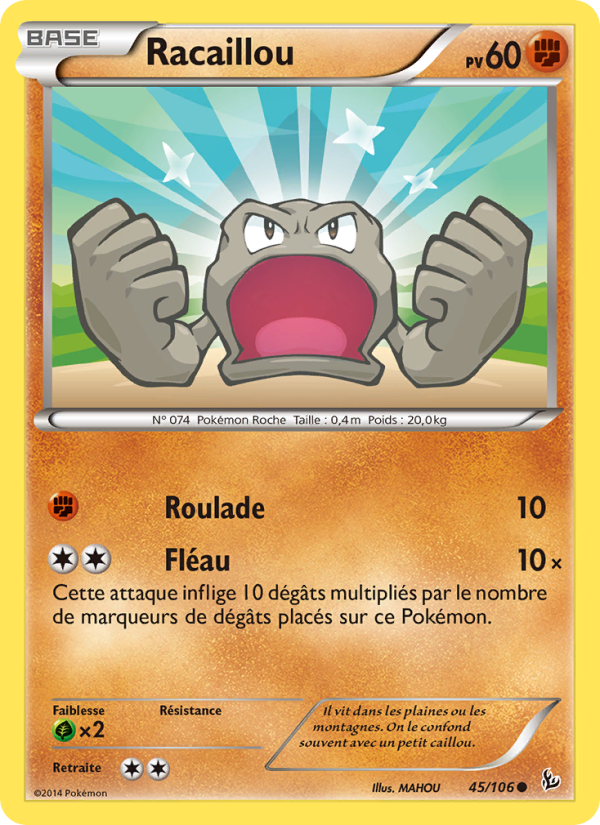 Racaillou 45 — Flashfire (French Pokémon TCG card)