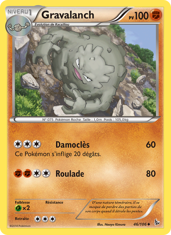 Gravalanch 46 — Flashfire (French Pokémon TCG card)