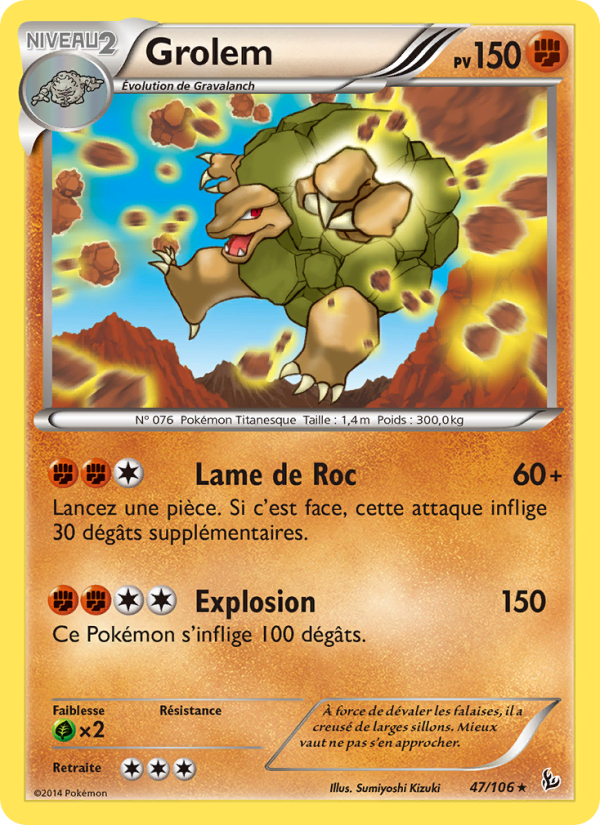 Grolem 47 — Flashfire (French Pokémon TCG card)