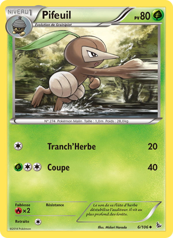 Pifeuil 6 — Flashfire (French Pokémon TCG card)