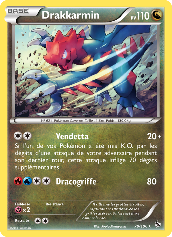 Drakkarmin 70 — Flashfire (French Pokémon TCG card)