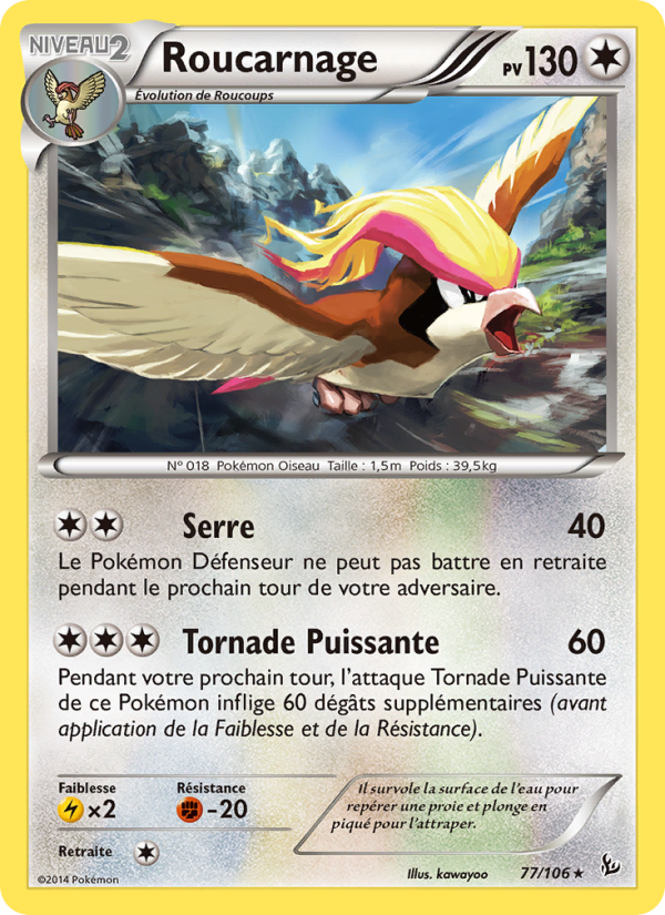 Roucarnage 77 — Flashfire (French Pokémon TCG card)