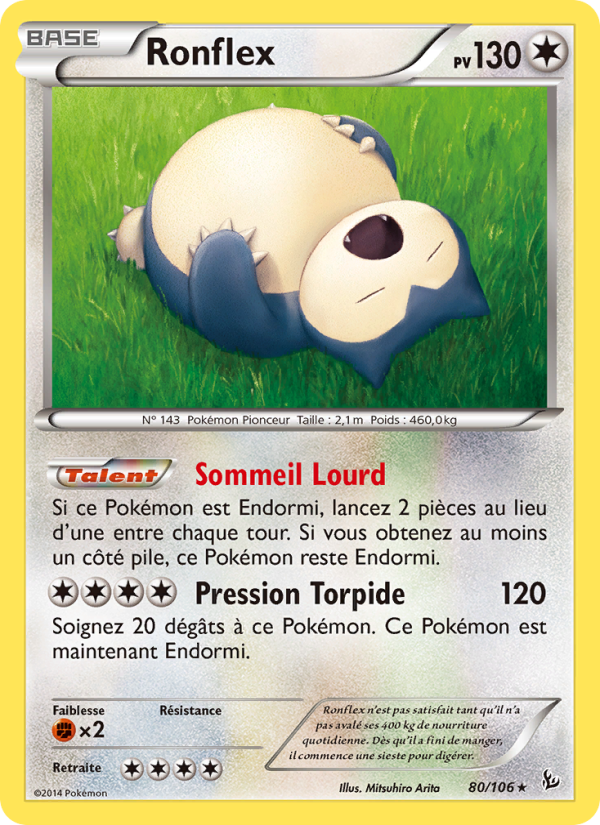 Ronflex 80 — Flashfire (French Pokémon TCG card)