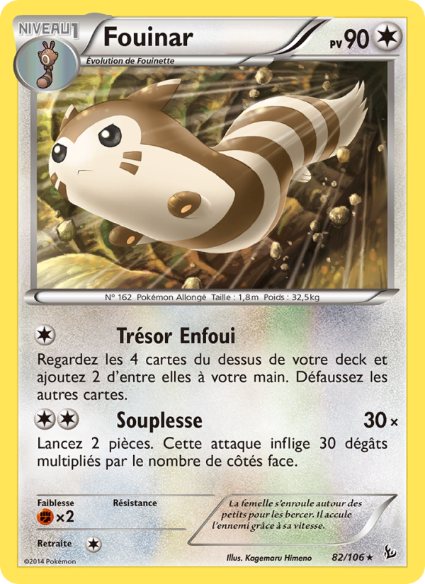 Fouinar 82 — Flashfire (French Pokémon TCG card)