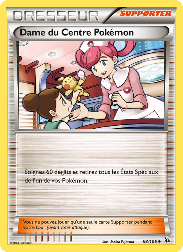 Dame du Centre Pokémon 93 — Flashfire (French Pokémon TCG card)