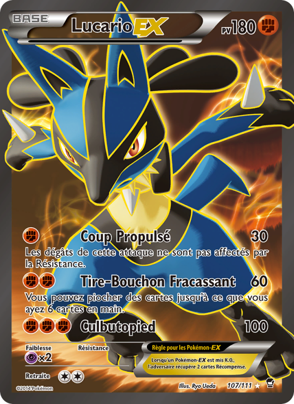Lucario EX 107 — Furious Fists (French Pokémon TCG card)