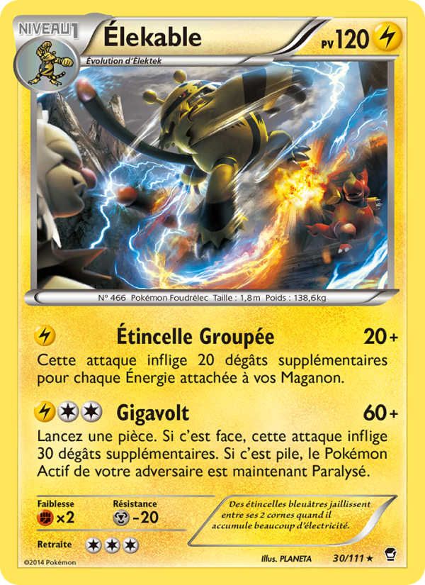 Élekable 30 — Furious Fists (French Pokémon TCG card)