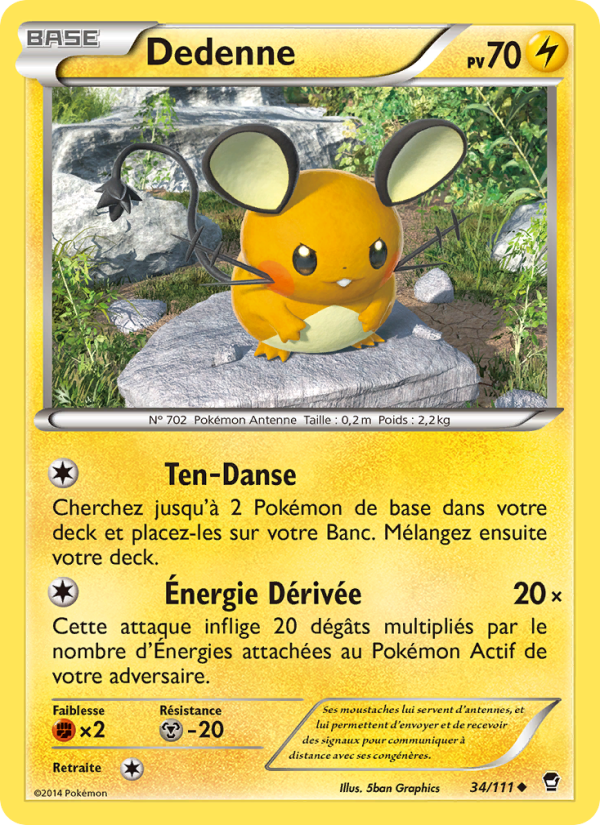 Dedenne 34 — Furious Fists (French Pokémon TCG card)