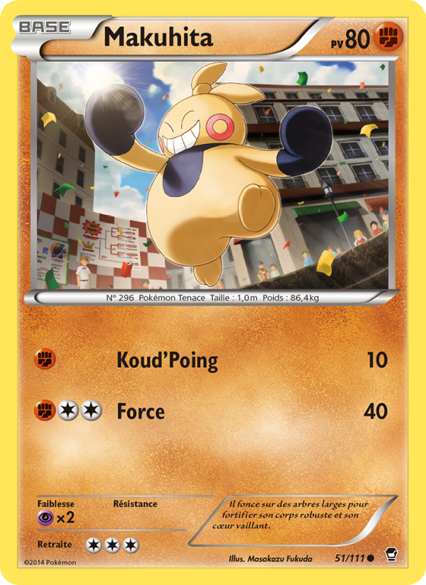 Makuhita 51 — Furious Fists (French Pokémon TCG card)