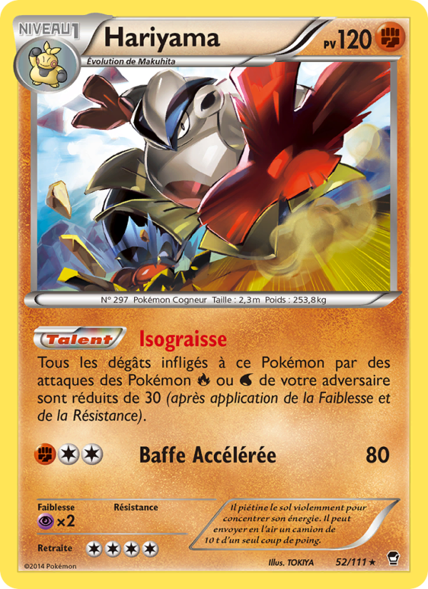 Hariyama 52 — Furious Fists (French Pokémon TCG card)