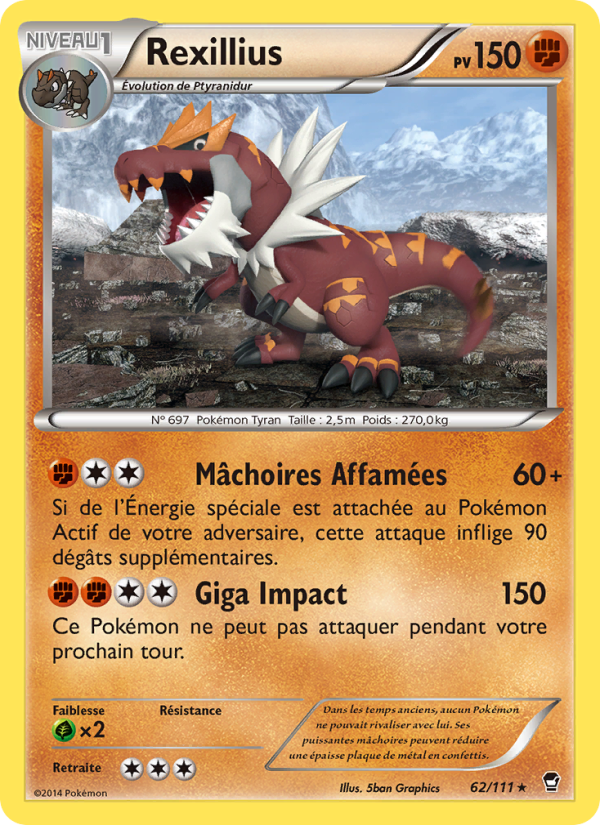 Rexillius 62 — Furious Fists (French Pokémon TCG card)