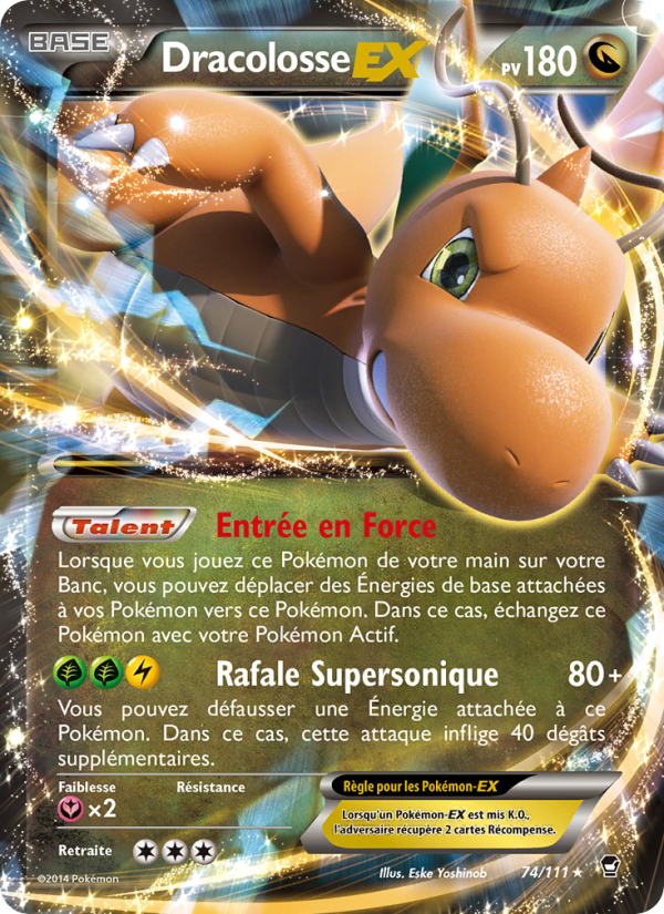Dracolosse EX 74 — Furious Fists (French Pokémon TCG card)
