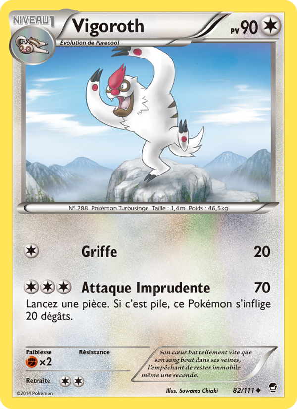 Vigoroth 82 — Furious Fists (French Pokémon TCG card)