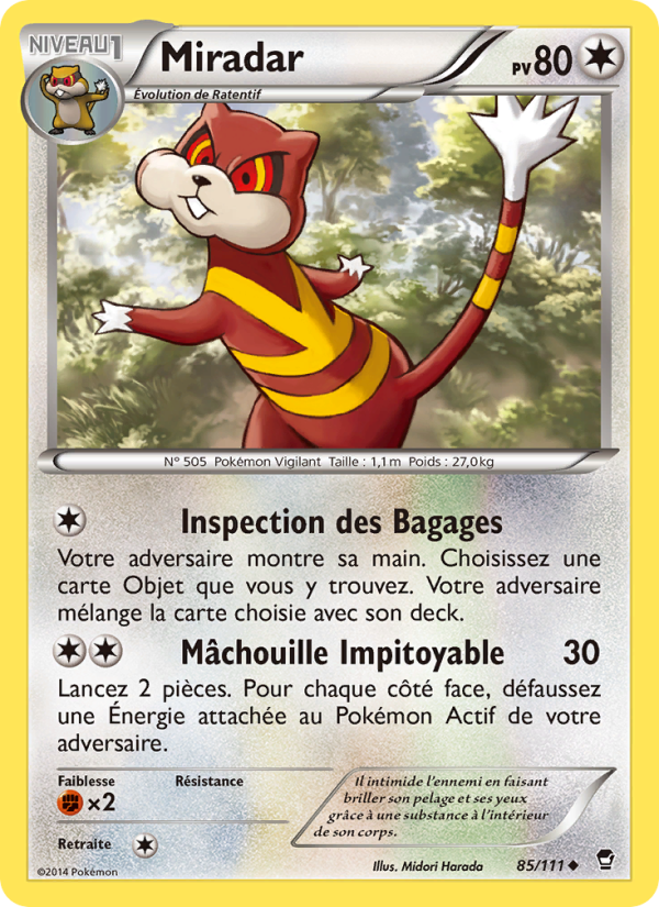 Miradar 85 — Furious Fists (French Pokémon TCG card)