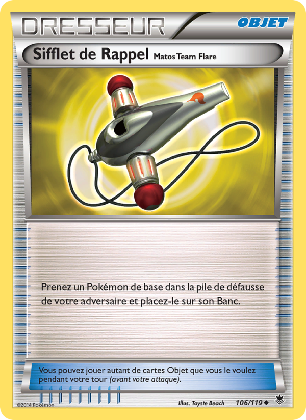 Sifflet de Rappel Matos Team Flare 106 — Phantom Forces (French Pokémon TCG card)