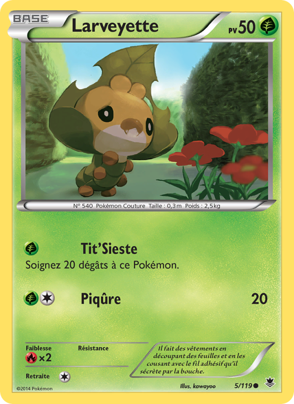 Larveyette 5 — Phantom Forces (French Pokémon TCG card)