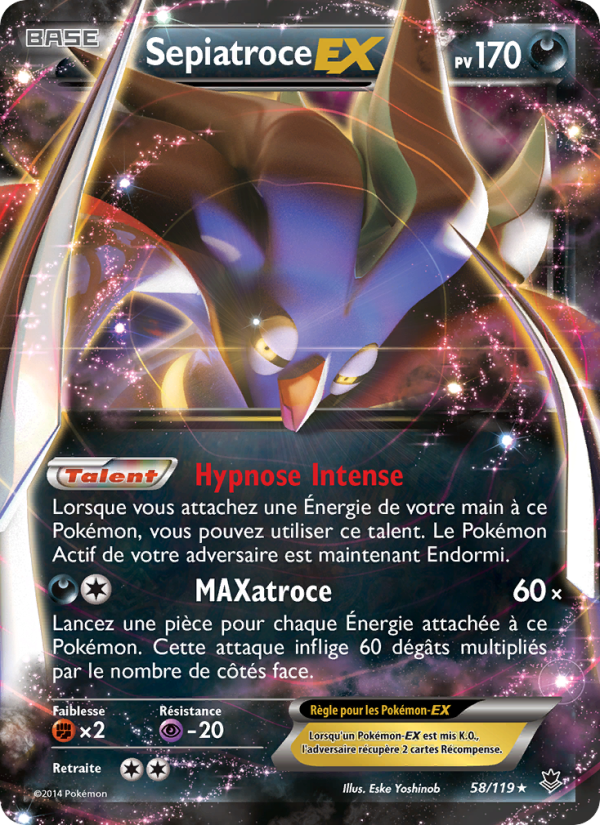 Sepiatroce EX 58 — Phantom Forces (French Pokémon TCG card)