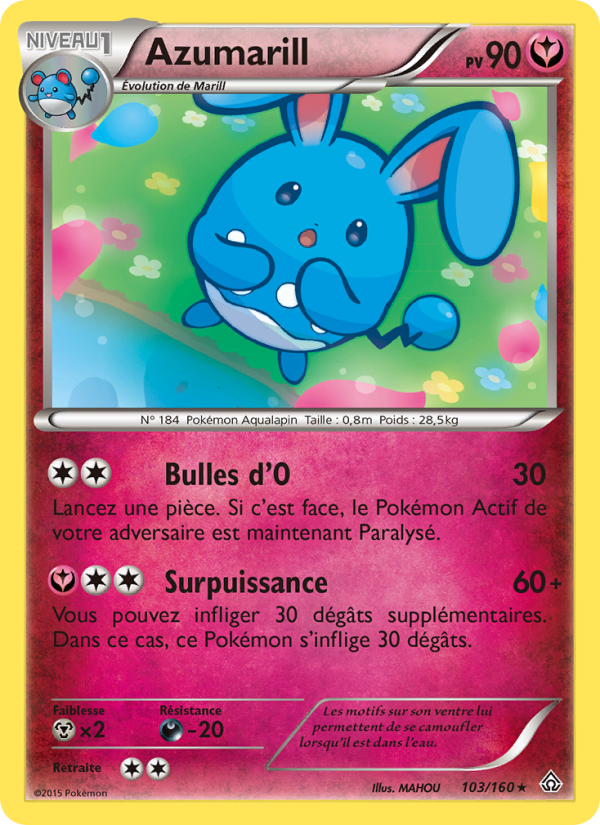 Azumarill 103 — Primal Clash (French Pokémon TCG card)