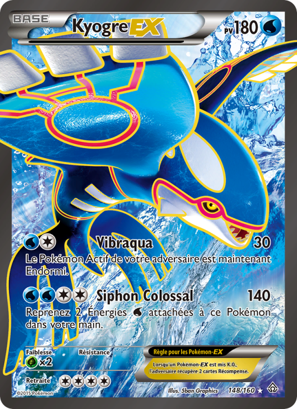 Kyogre EX 148 — Primal Clash (French Pokémon TCG card)