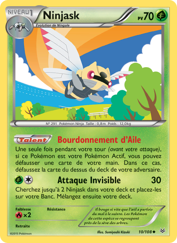 Ninjask 10 — Roaring Skies (French Pokémon TCG card)