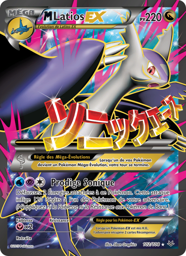 M-Latios EX 102 — Roaring Skies (French Pokémon TCG card)