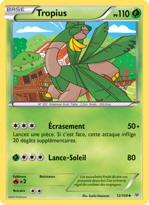 Tropius 12 — Roaring Skies (French Pokémon TCG card)