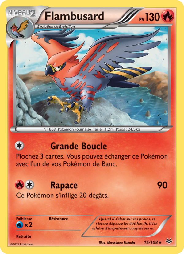 Flambusard 15 — Roaring Skies (French Pokémon TCG card)