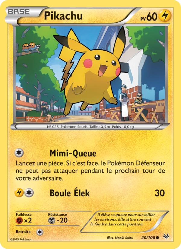 Pikachu 20 — Roaring Skies (French Pokémon TCG card)
