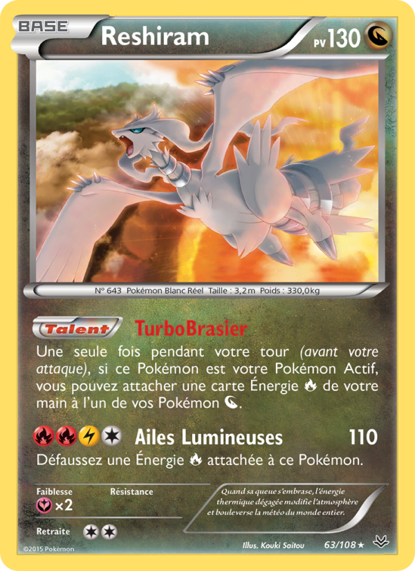 Reshiram 63 — Roaring Skies (French Pokémon TCG card)