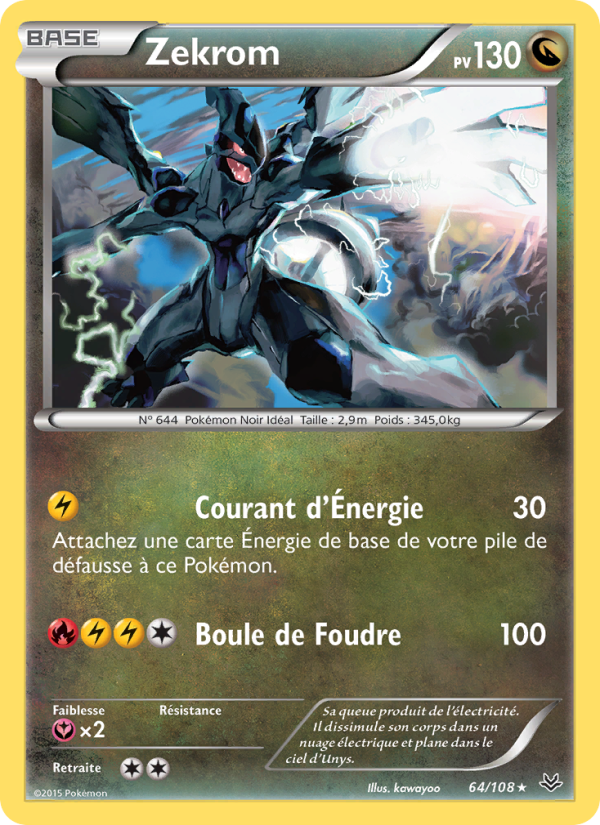Zekrom 64 — Roaring Skies (French Pokémon TCG card)