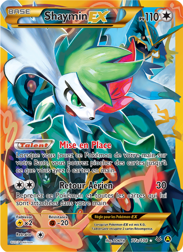 Shaymin EX 77a — Roaring Skies (French Pokémon TCG card)