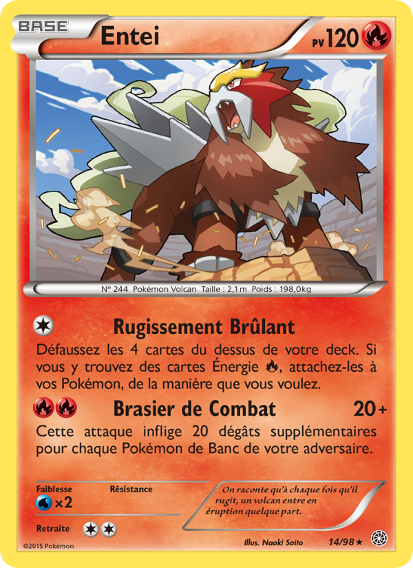 Entei 14 — Ancient Origins (French Pokémon TCG card)